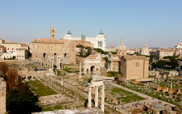 Ausblick vom Palatin in Richtung Forum Romanum